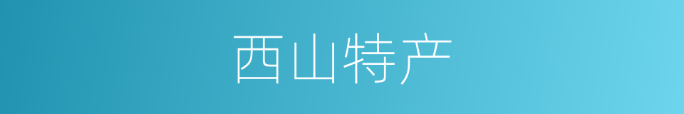 西山特产的同义词