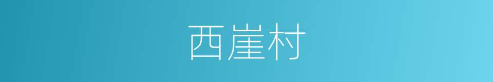 西崖村的同义词
