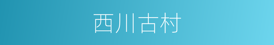 西川古村的同义词