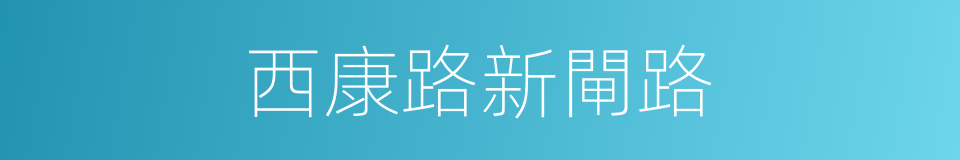 西康路新閘路的同義詞