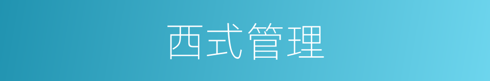 西式管理的同义词