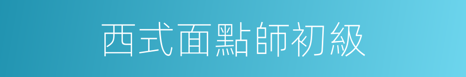 西式面點師初級的同義詞