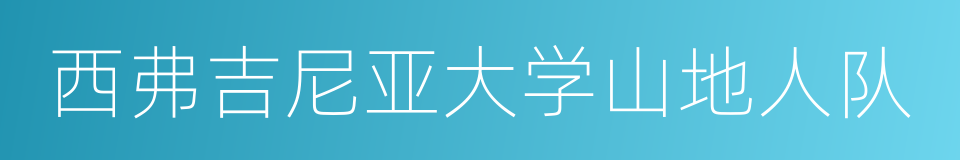 西弗吉尼亚大学山地人队的同义词