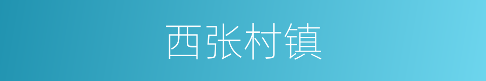 西张村镇的同义词