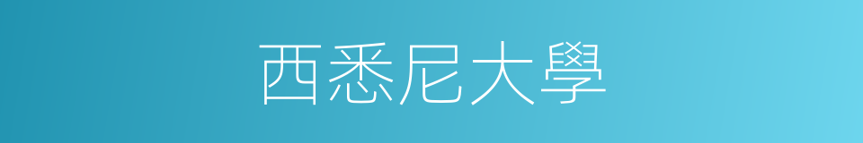 西悉尼大學的同義詞