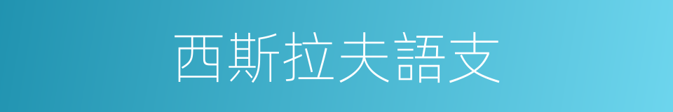 西斯拉夫語支的同義詞