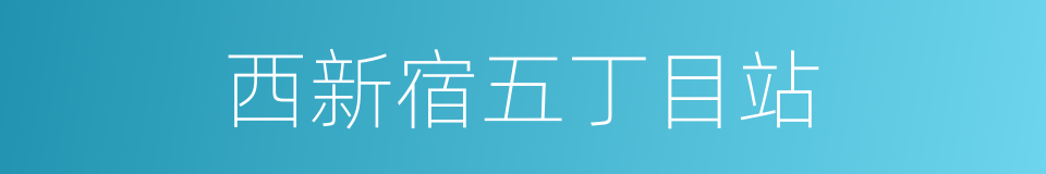 西新宿五丁目站的同义词