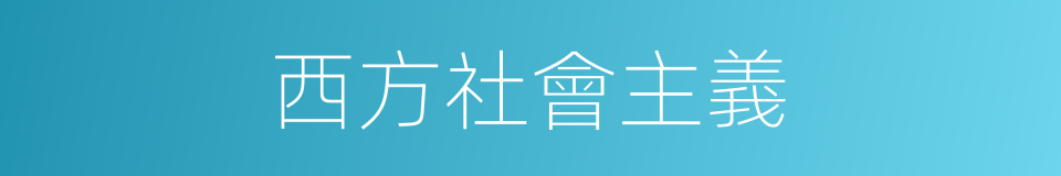 西方社會主義的同義詞