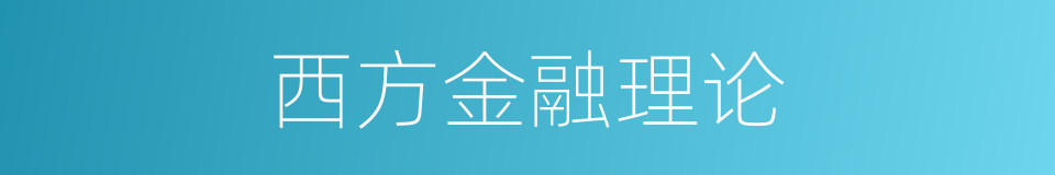西方金融理论的同义词