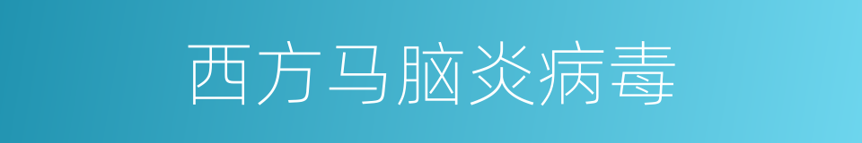 西方马脑炎病毒的同义词