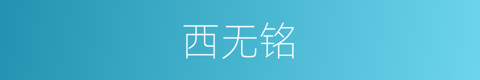 西无铭的同义词