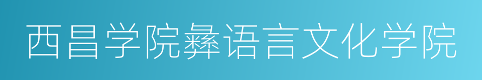 西昌学院彝语言文化学院的同义词