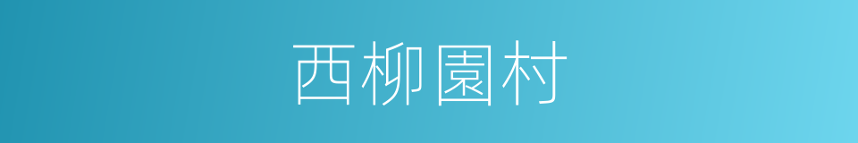 西柳園村的同義詞