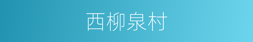 西柳泉村的同义词