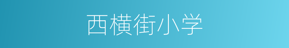 西横街小学的同义词