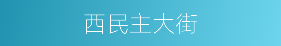 西民主大街的同义词