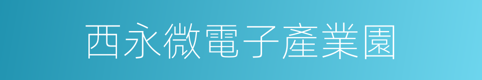 西永微電子產業園的同義詞