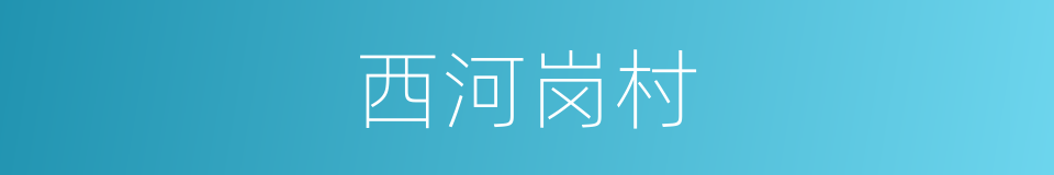 西河岗村的同义词