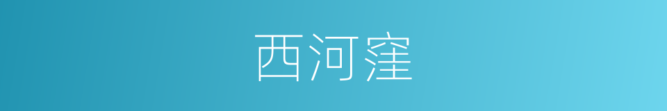 西河窪的同義詞