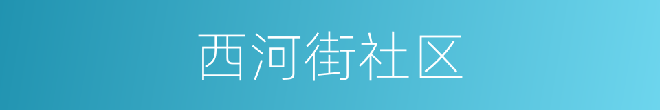 西河街社区的同义词