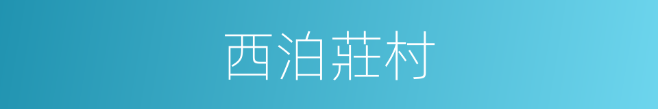 西泊莊村的同義詞