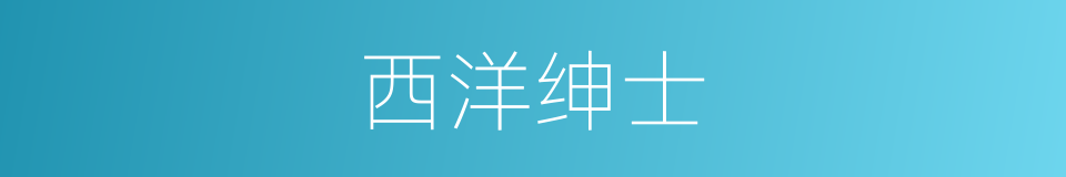 西洋绅士的同义词