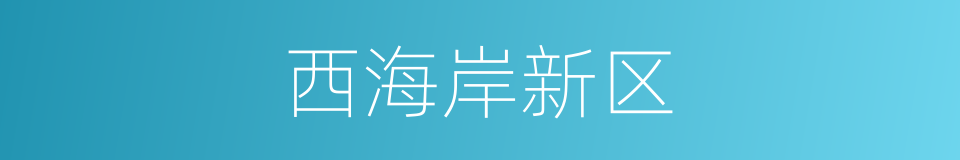 西海岸新区的同义词