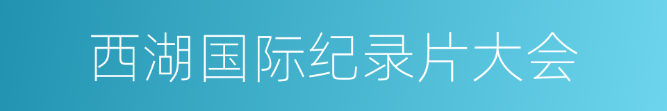 西湖国际纪录片大会的同义词