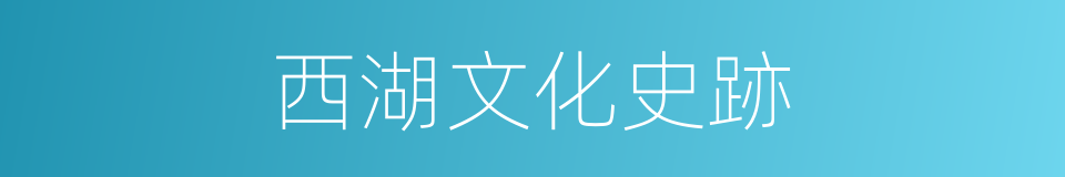 西湖文化史跡的同義詞