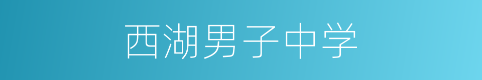 西湖男子中学的同义词