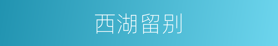 西湖留别的同义词