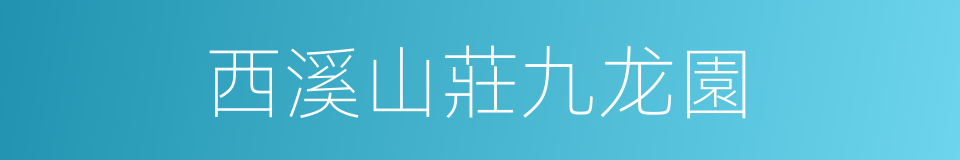 西溪山莊九龙園的同義詞