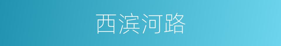 西滨河路的同义词