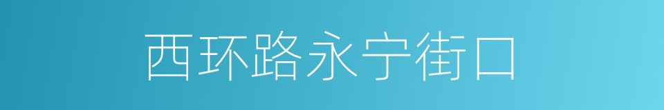 西环路永宁街口的同义词