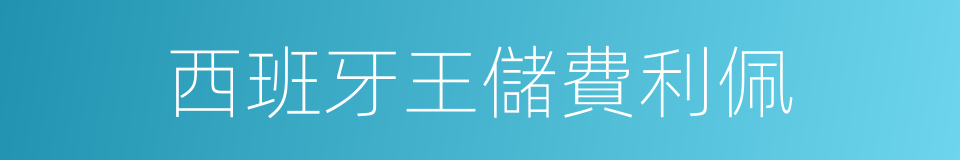 西班牙王儲費利佩的同義詞