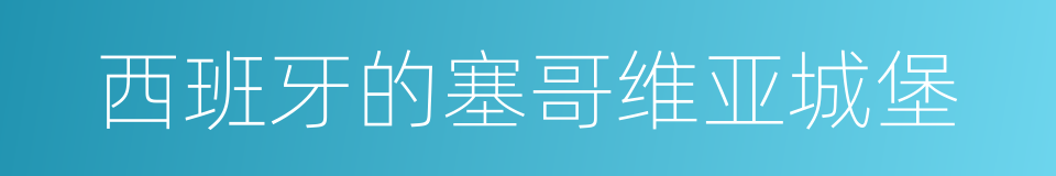 西班牙的塞哥维亚城堡的同义词