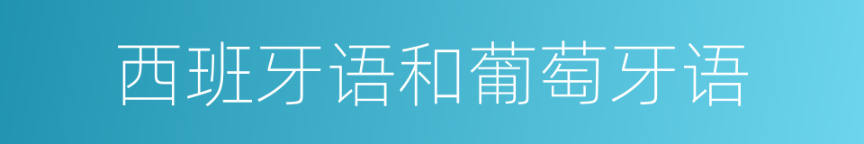 西班牙语和葡萄牙语的同义词