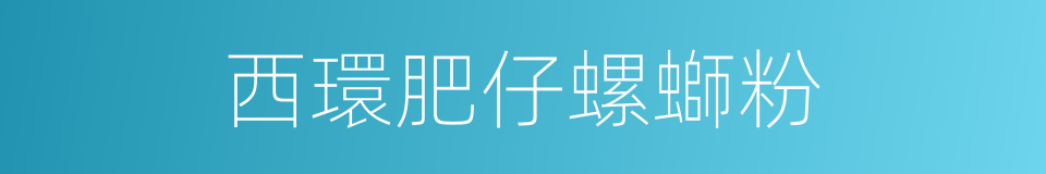 西環肥仔螺螄粉的同義詞