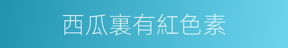 西瓜裏有紅色素的同義詞