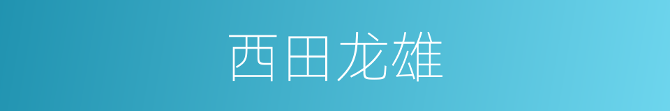 西田龙雄的同义词