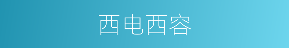西电西容的同义词