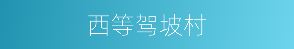 西等驾坡村的同义词