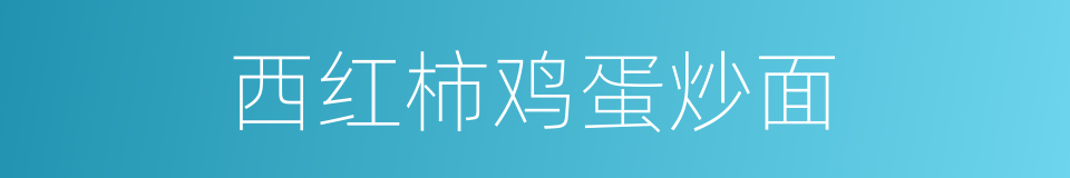 西红柿鸡蛋炒面的同义词