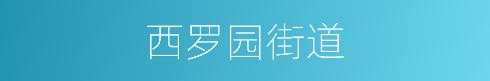 西罗园街道的同义词
