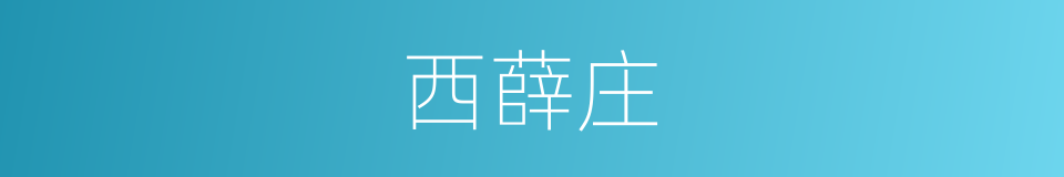 西薛庄的同义词