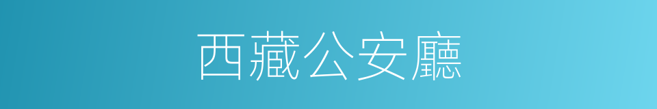 西藏公安廳的同義詞