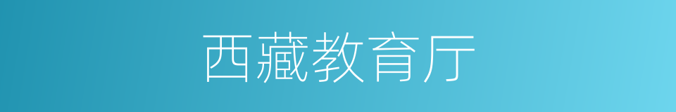西藏教育厅的同义词