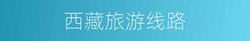 西藏旅游线路的同义词