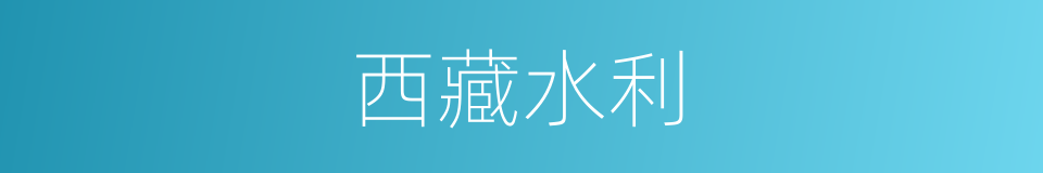 西藏水利的同义词