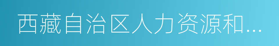 西藏自治区人力资源和社会保障厅的同义词